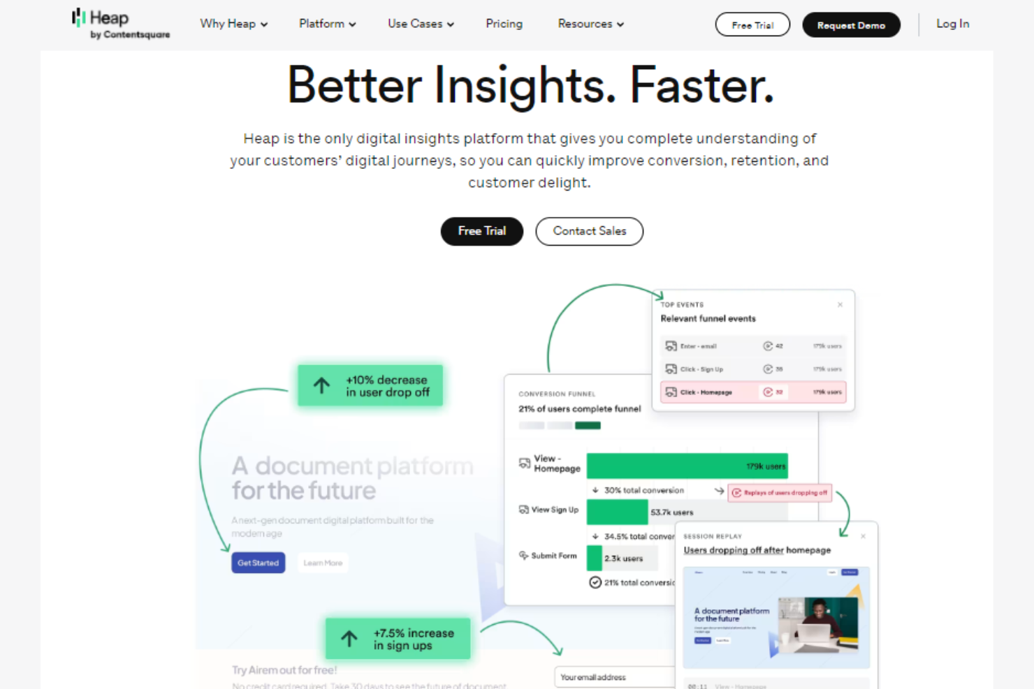 Heap screenshot - 10 Mejores Alternativas a Buzzsumo Analizadas en 2026