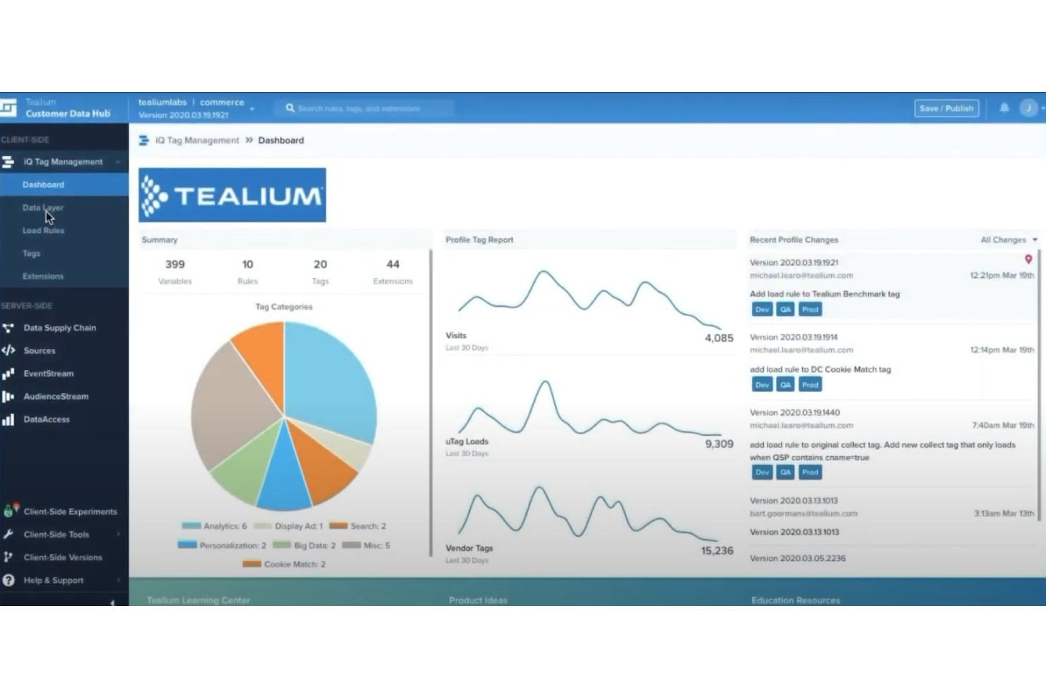 Tealium screenshot - 10 Mejores Alternativas a Pardot Analizadas en 2026