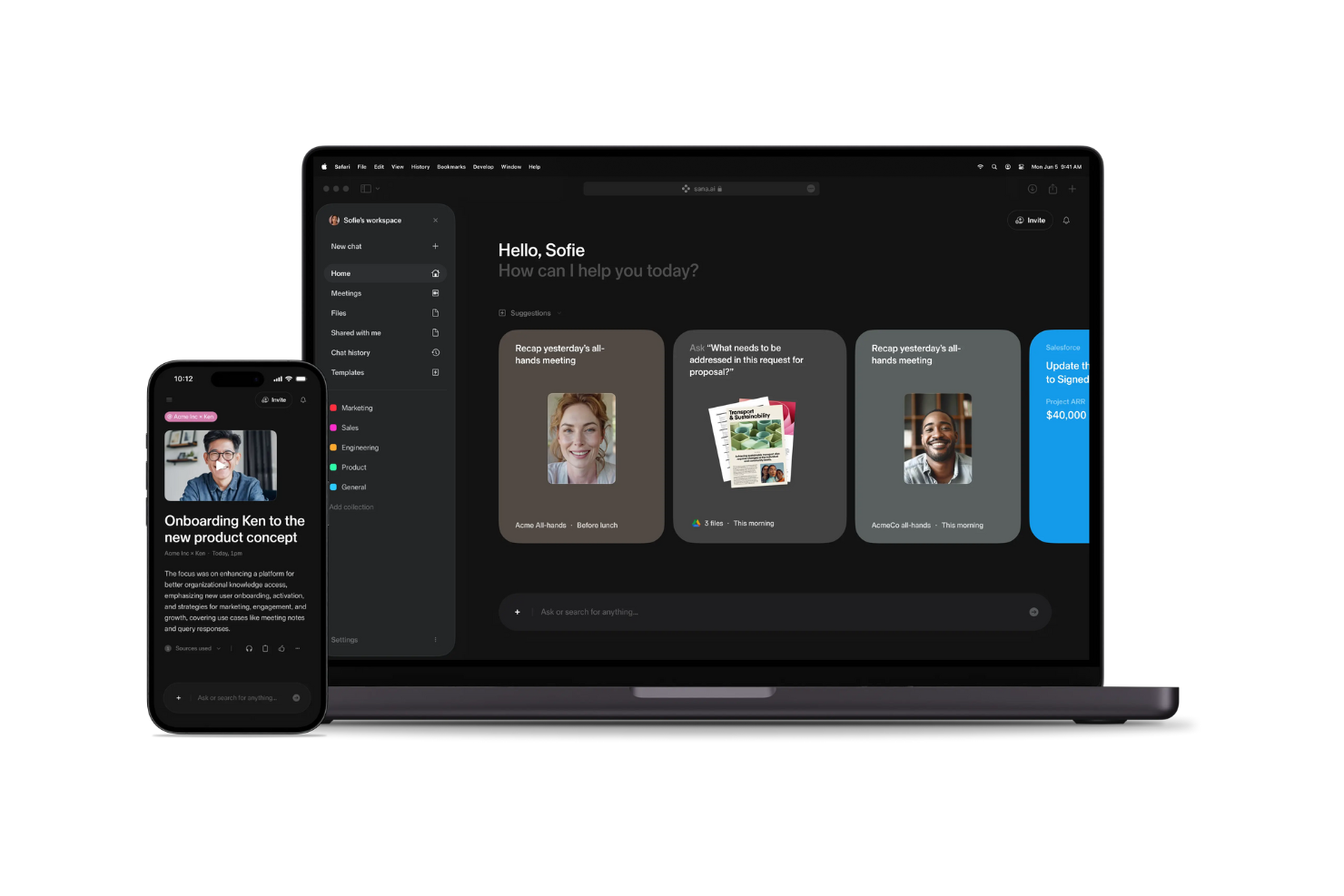 Sana Agents screenshot - 10 mejores herramientas de IA para marketing B2B analizadas en 2026