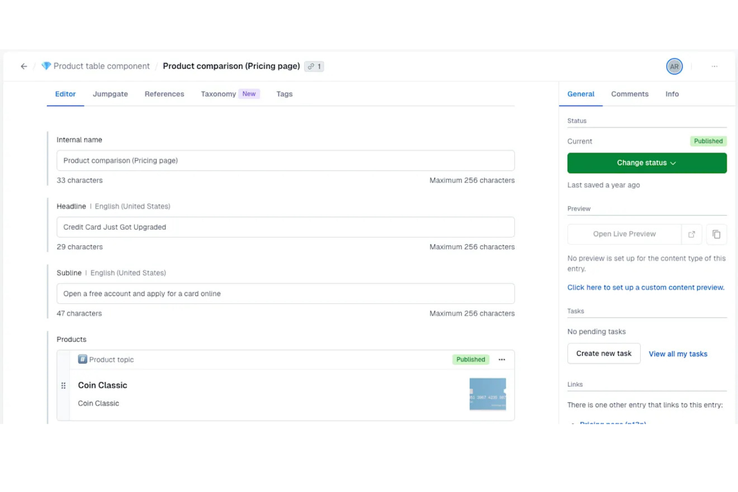 Contentful screenshot - 10 Migliori alternative a WordPress recensite nel 2026