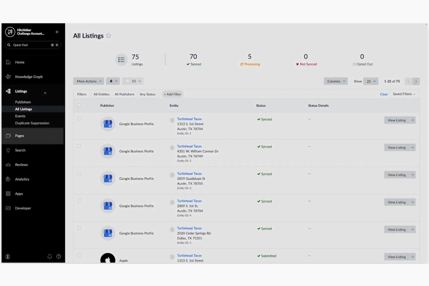 Yext screenshot - 10 Mejores Herramientas de Gestión de Reputación para Pequeñas Empresas en 2026