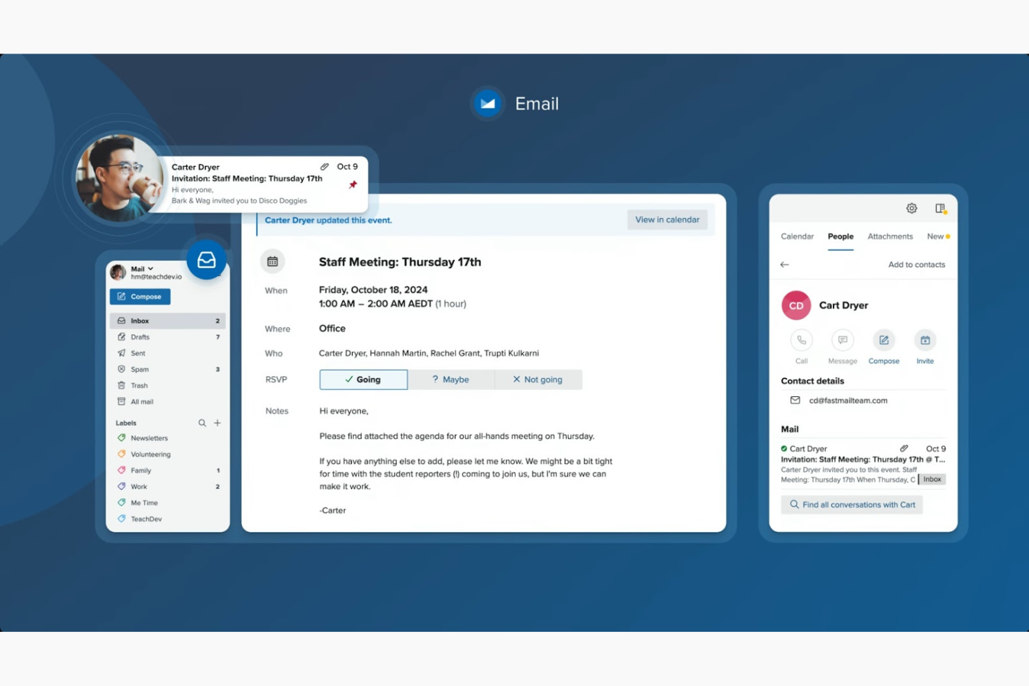 Fastmail screenshot - Los 10 mejores proveedores de servicios de correo electrónico empresarial para 2026