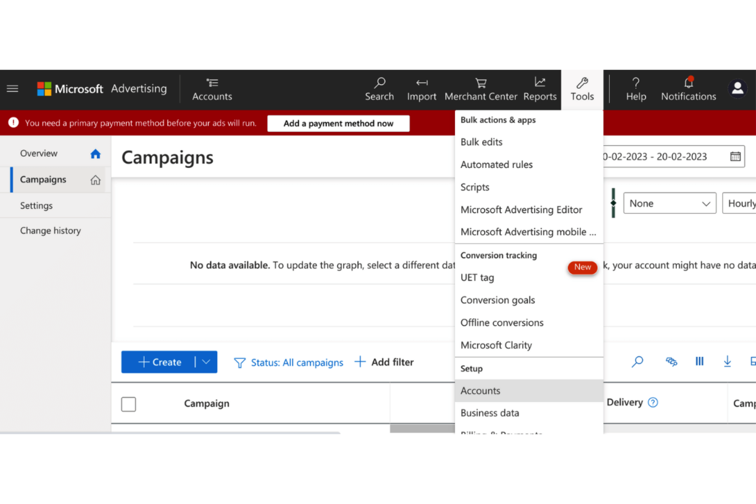 Microsoft Ads screenshot - 10 Mejores Alternativas a Google Ads Analizadas en 2026