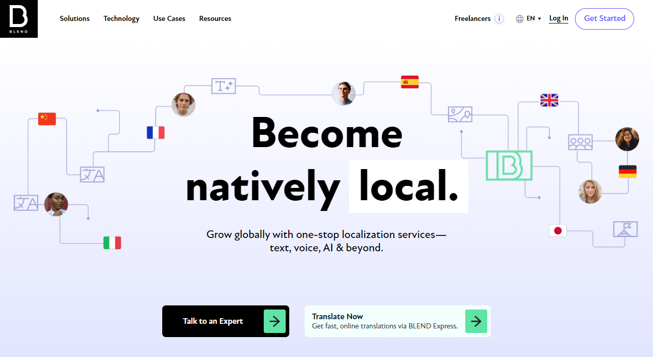 Blend screenshot - 10 mejores servicios de localización de sitios web reseñados en 2026