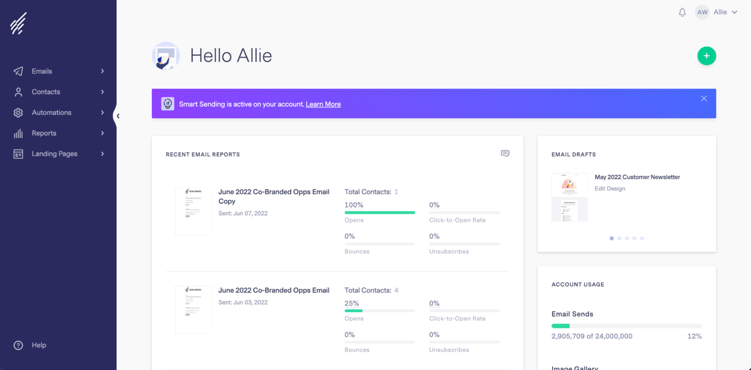 Benchmark Email screenshot - 10 Migliori Strumenti di Email Marketing per Piccole Imprese nel 2026