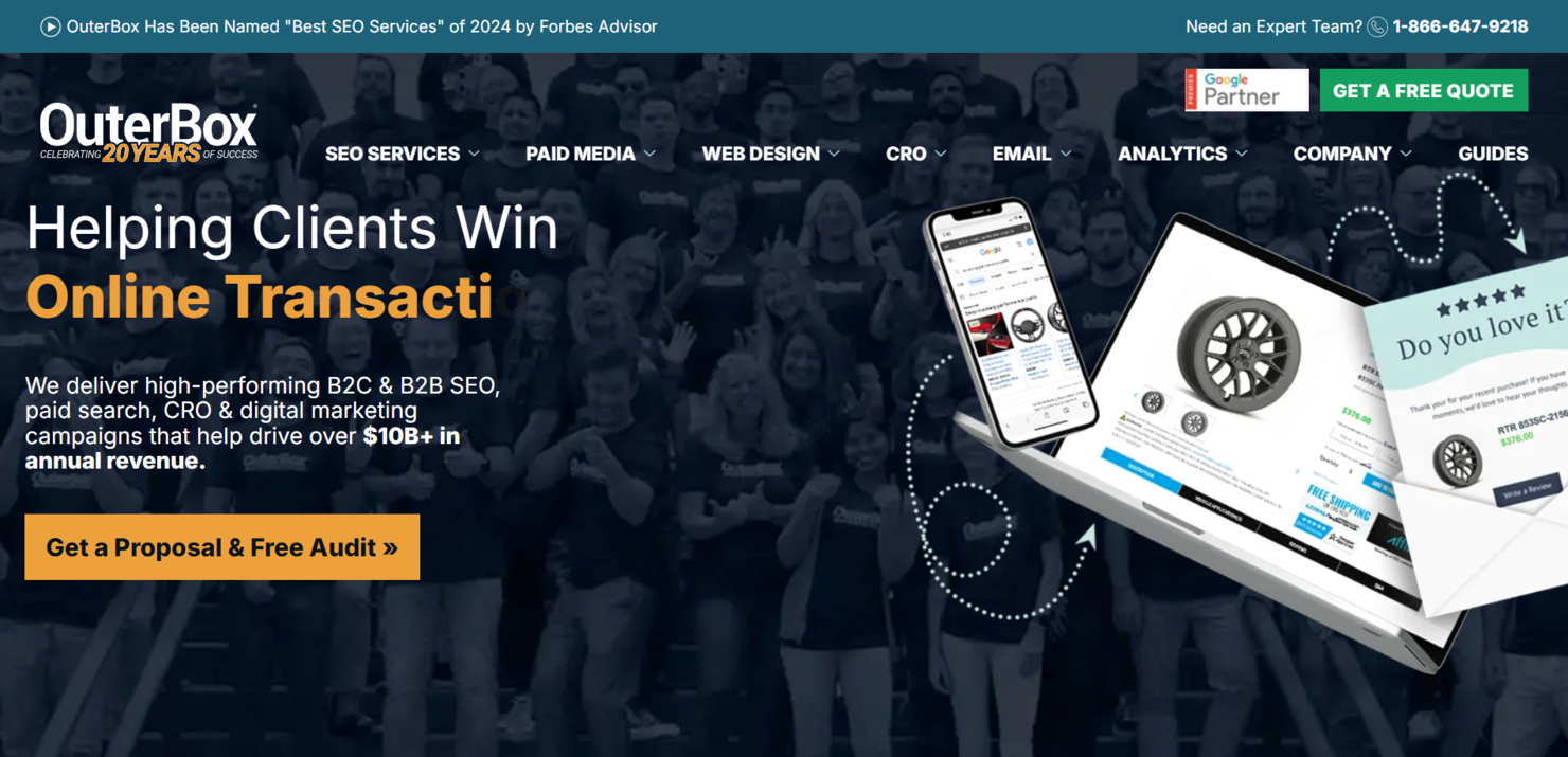 OuterBox screenshot - 10 Migliori Agenzie di Marketing PPC Recensite nel 2026