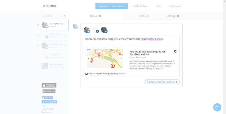 Buffer screenshot - 10 Mejores Herramientas de Escucha Social: Reseñadas para 2026