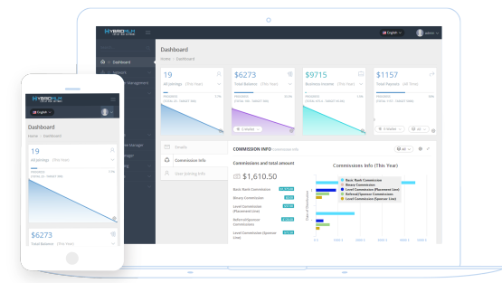 Hybrid MLM screenshot - 10 Mejores Softwares de Marketing Multinivel (MLM) en 2026