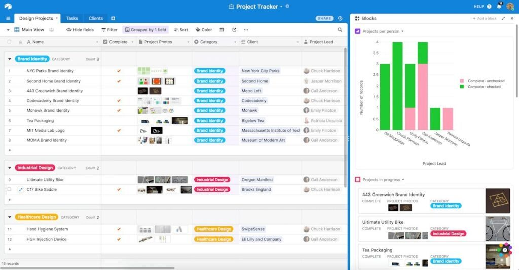 Airtable screenshot - 10 Mejores Programas de Calendario de Marketing Analizados para 2026