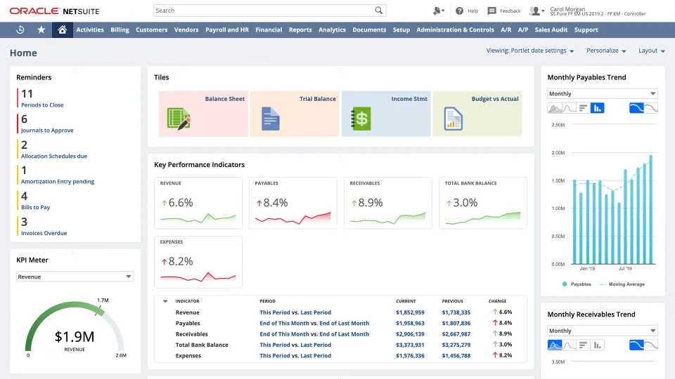 NetSuite CRM screenshot - 10 Mejores Software de Gestión de Datos de Cuentas en 2026