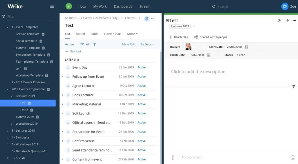 Wrike screenshot - 10 Mejores Software de Marketing Analizados para 2026