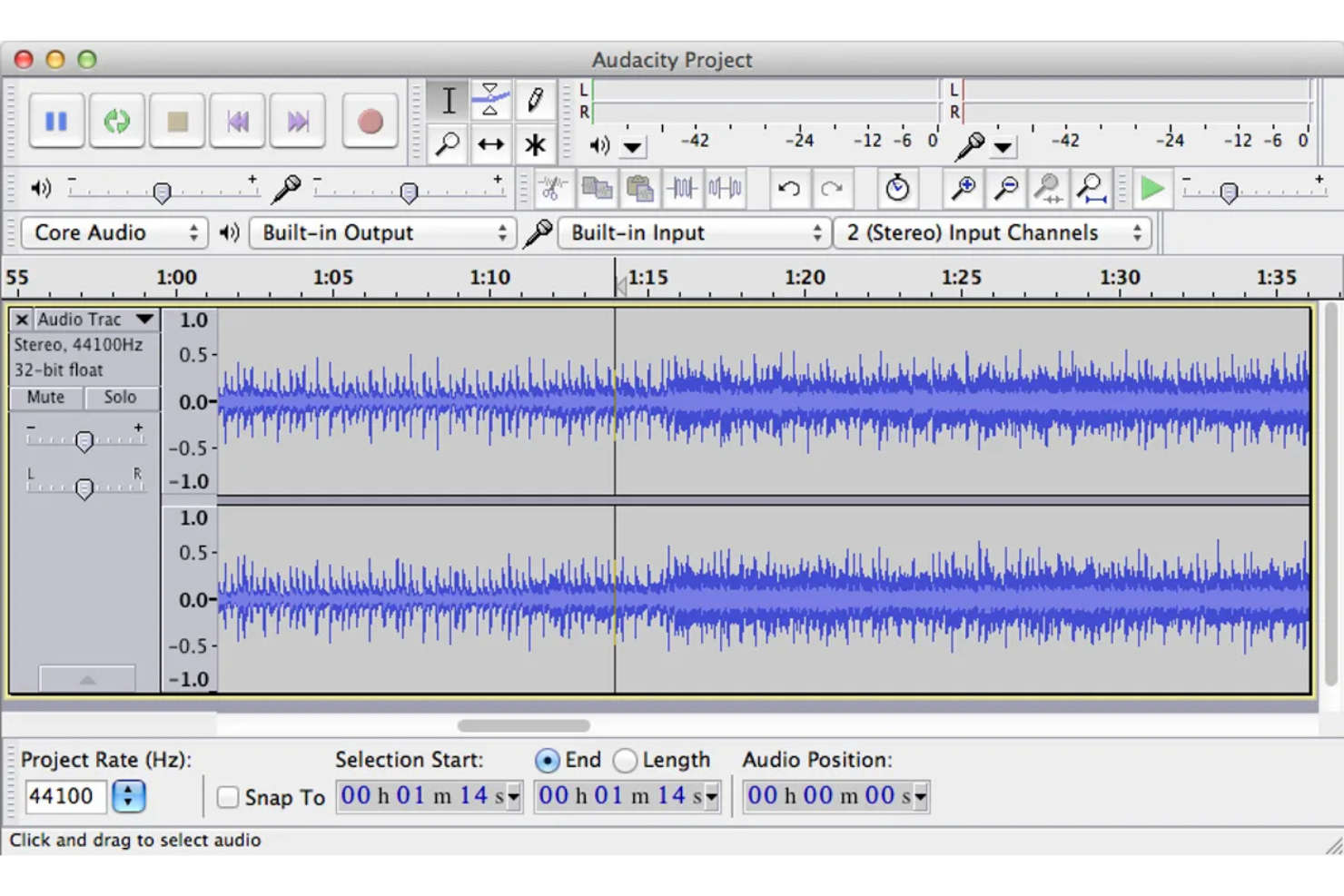 Audacity screenshot - 10 programas de grabación de pódcast para 2026