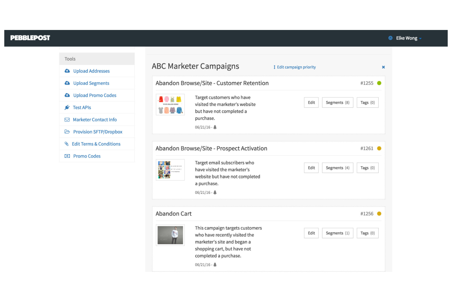 PebblePost screenshot - 10 migliori piattaforme di direct mail marketing con AI nel 2026