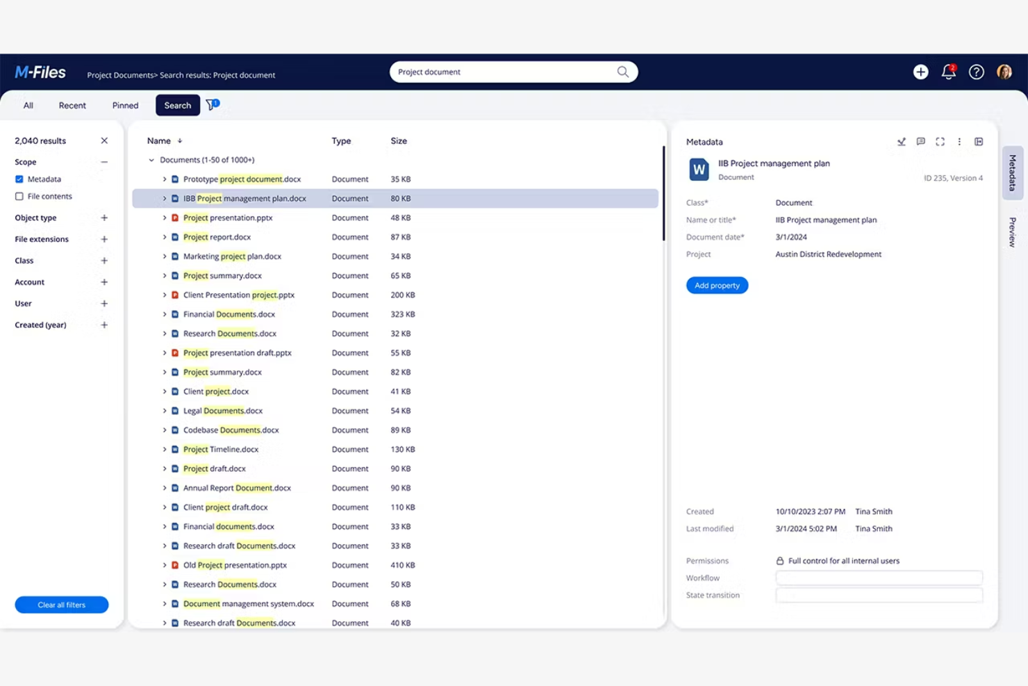 M-Files screenshot - 10 Sistemas de Gestión de Contenidos Empresariales Seleccionados para 2026