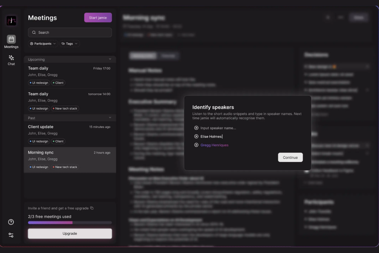 Jamie screenshot - 10 alternative a Notion per il 2026