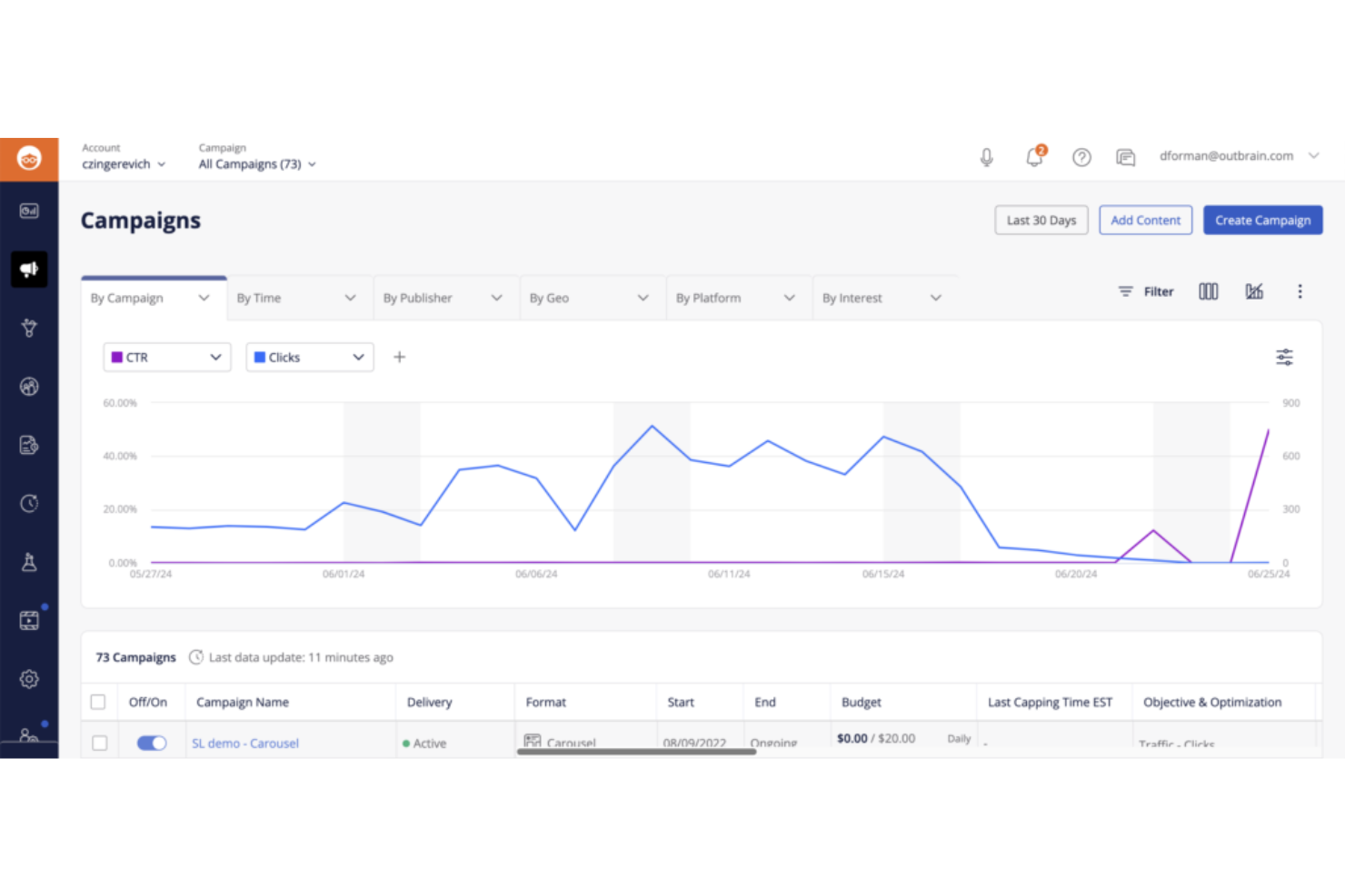 Outbrain screenshot - 10 Mejores Alternativas a Google Ads Analizadas en 2026