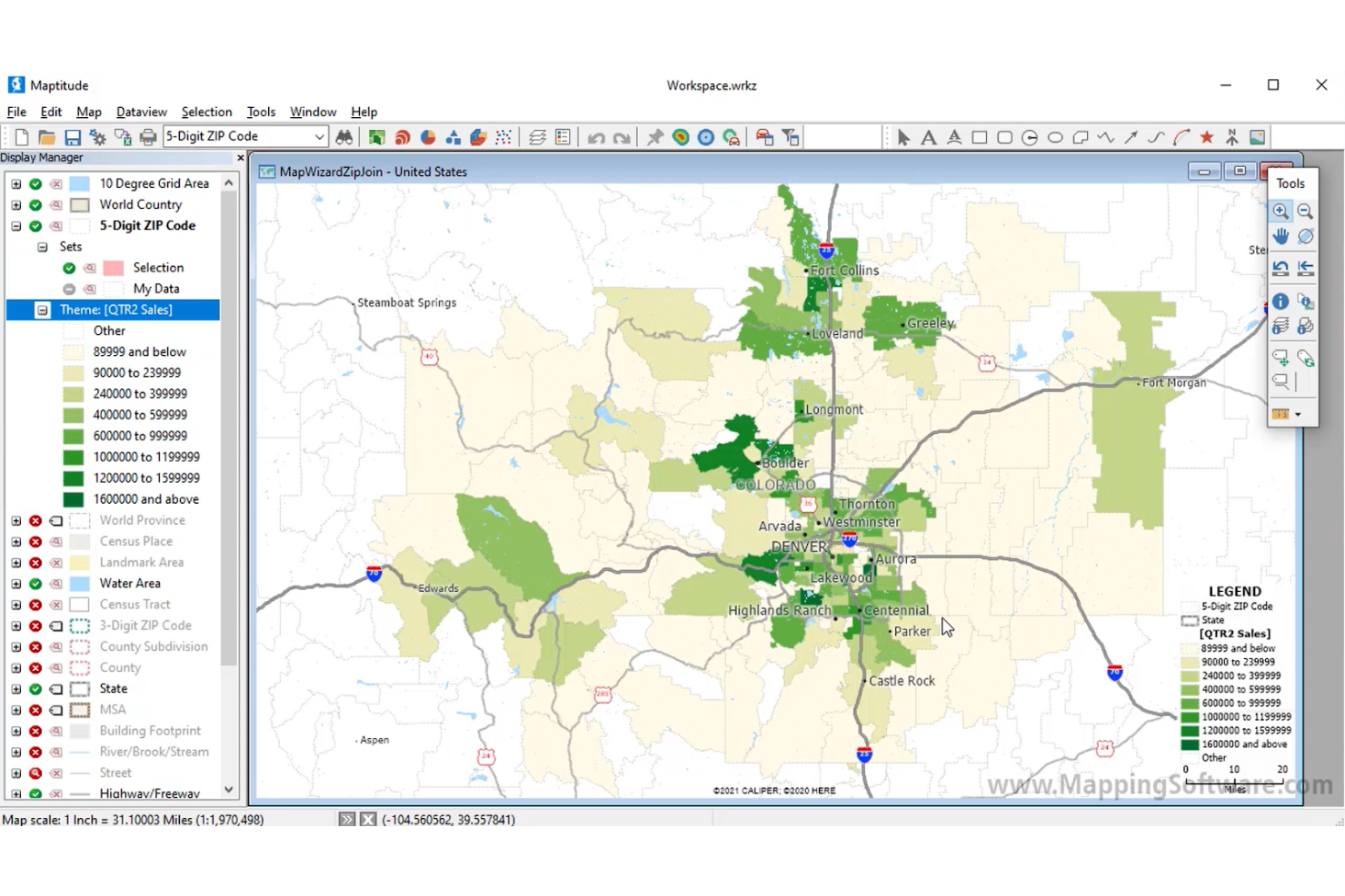 Maptitude screenshot - 10 Mejores Software de Marketing de Proximidad Analizados en 2026