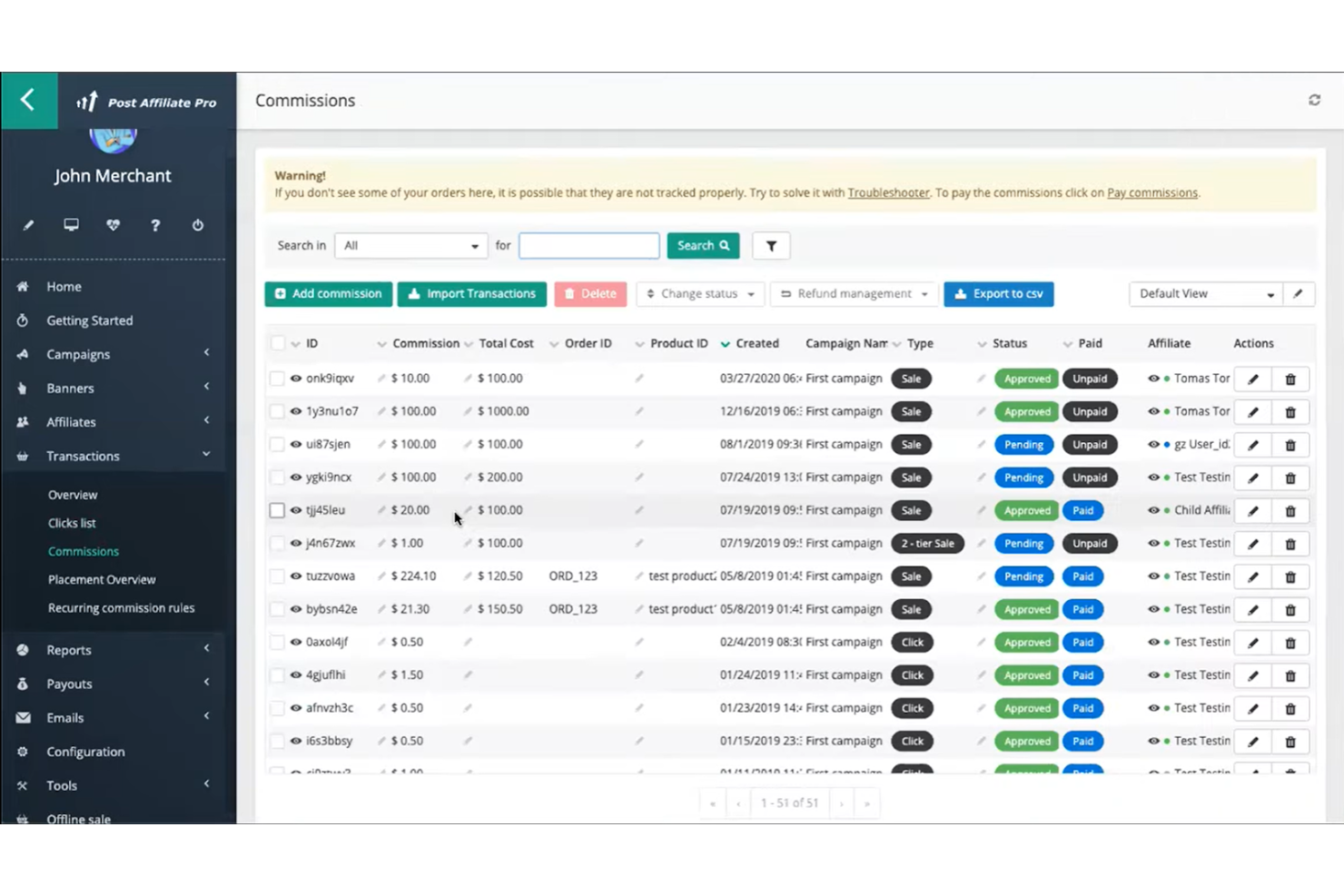 Post Affiliate Pro screenshot - 10 Mejores Plataformas de Seguimiento de Afiliados Analizadas en 2026