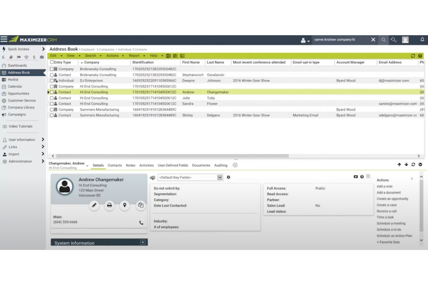 Maximizer screenshot - 10 migliori software di pianificazione dei clienti recensiti nel 2026
