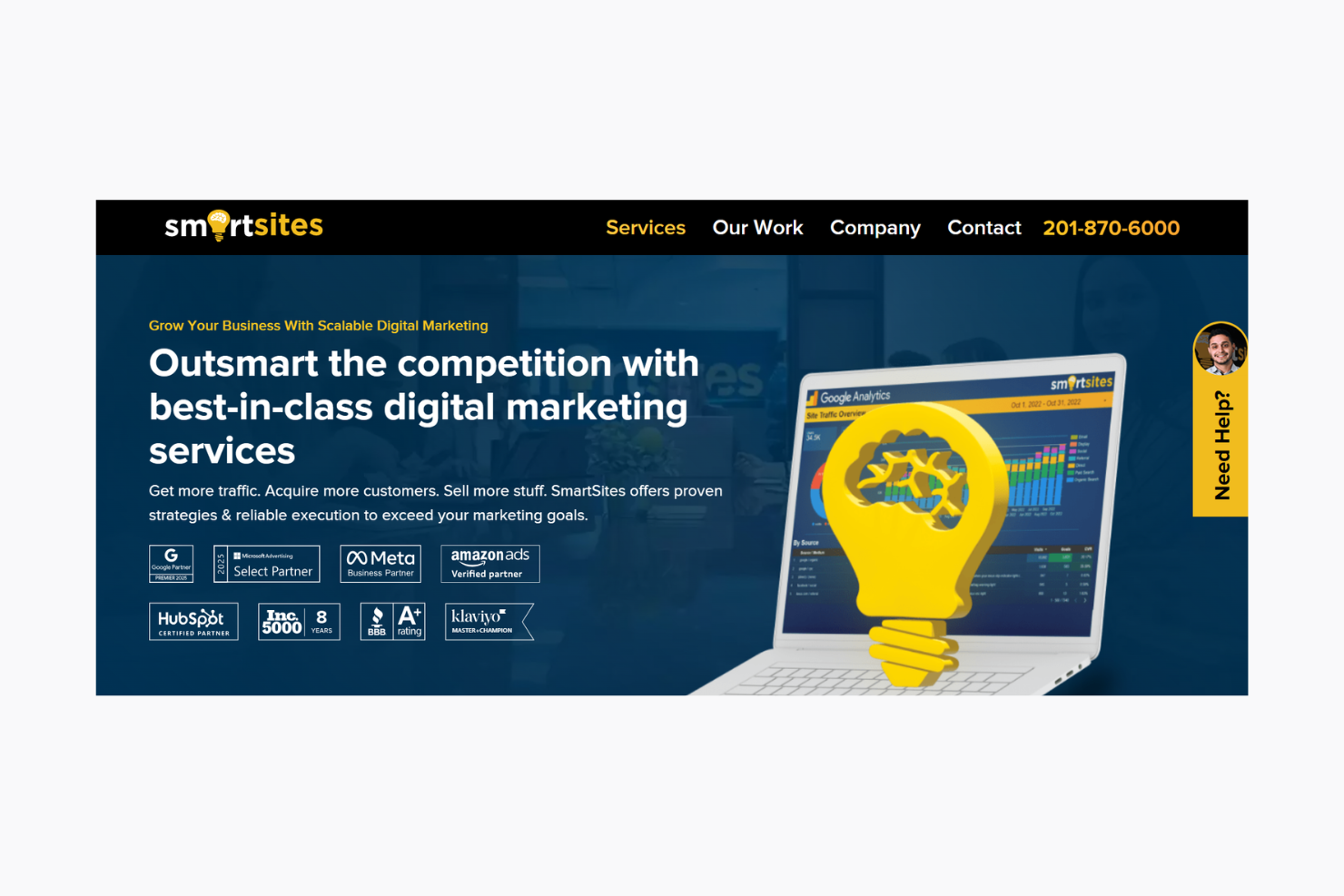 SmartSites screenshot - 1 Mejores Agencias de Marketing SEO Analizadas en 2026