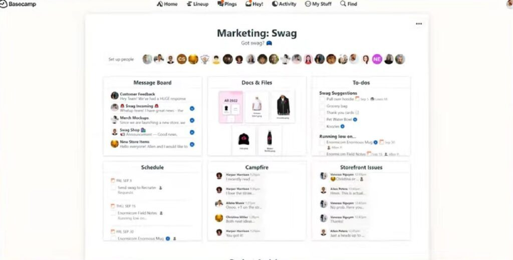 Basecamp screenshot - 10 Mejores Programas de Calendario de Marketing Analizados para 2026