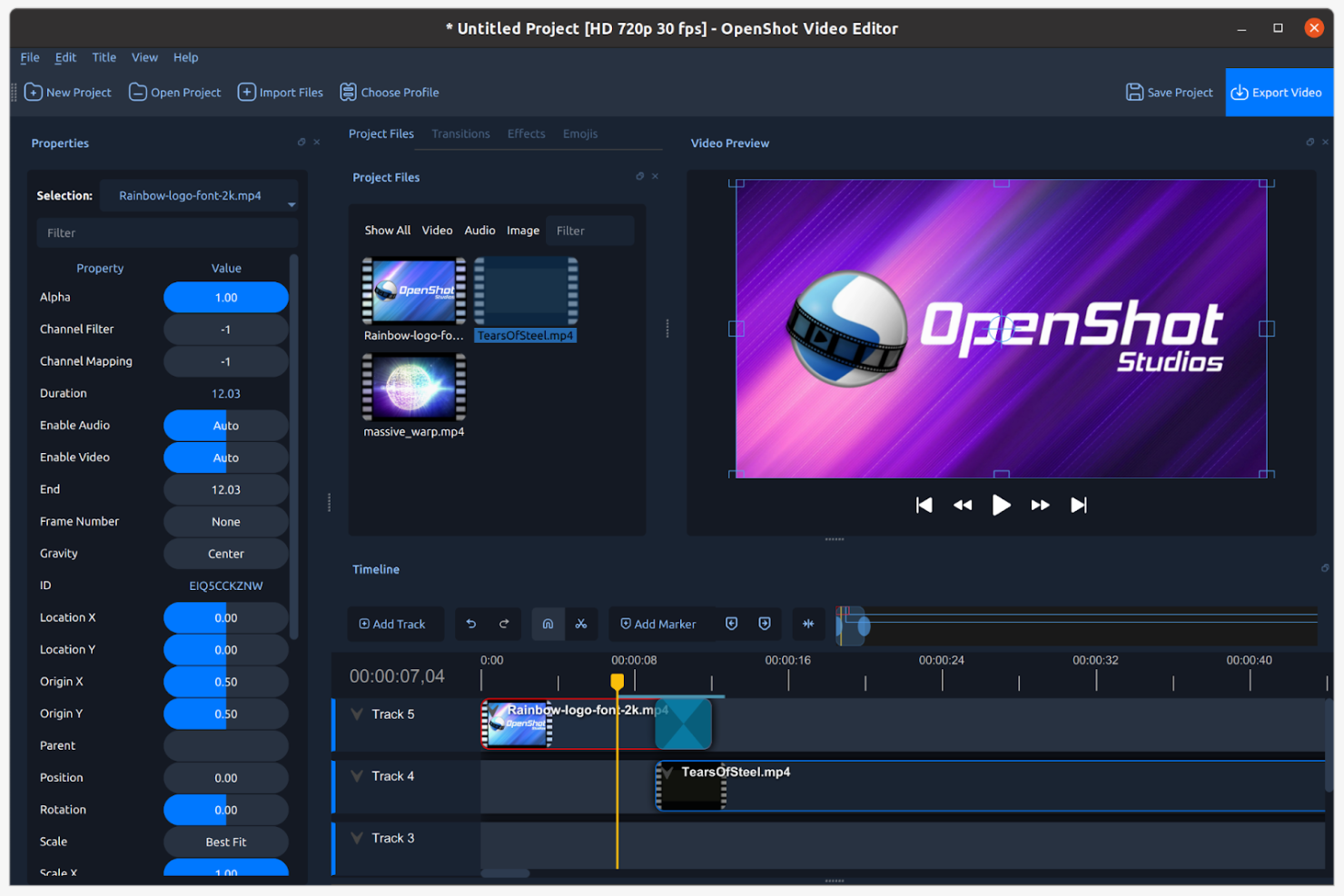 OpenShot screenshot - 1 Mejores Programas Gratuitos de Edición de Video Revisados en 2026