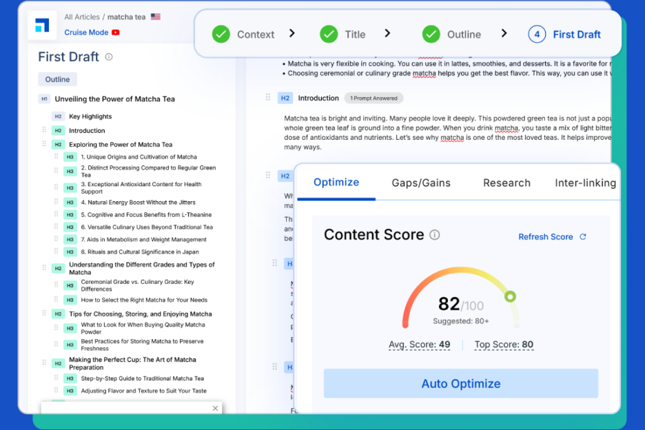 Scalenut screenshot - 10 migliori software di scrittura AI recensiti nel 2026