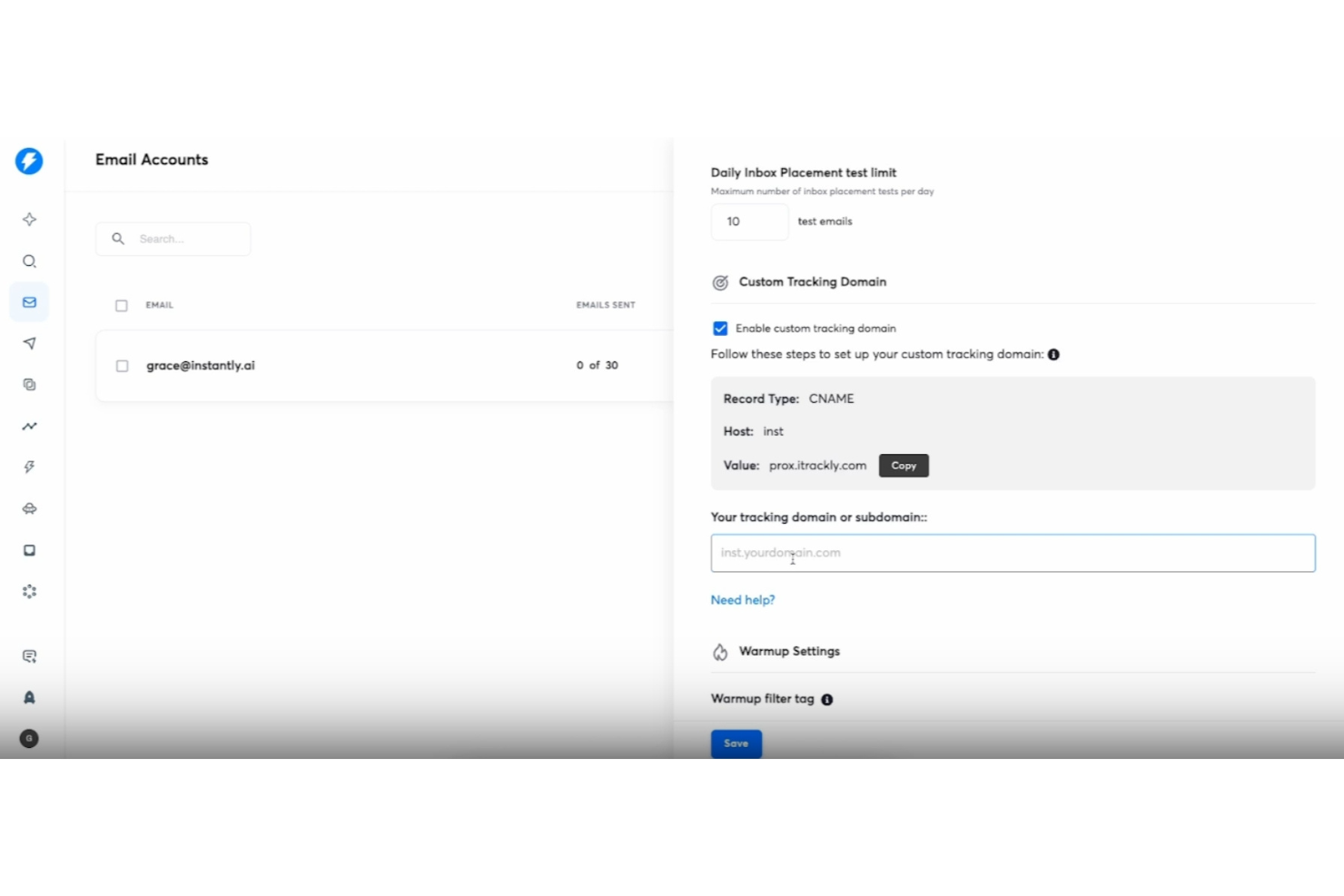 Instantly screenshot - 10 mejores software de email marketing para WordPress en 2026