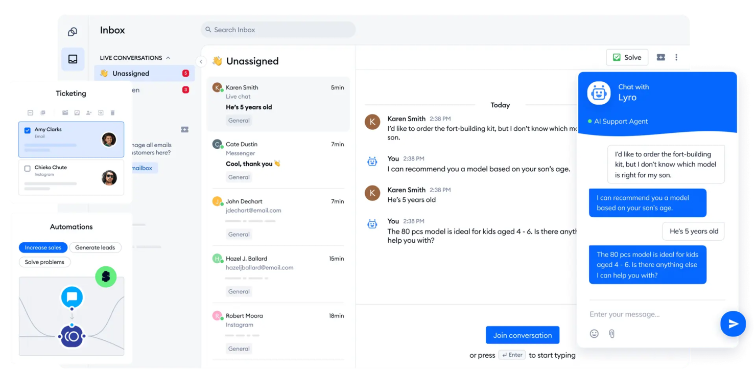 Tidio screenshot - 10 mejores plataformas de marketing conversacional analizadas en 2026