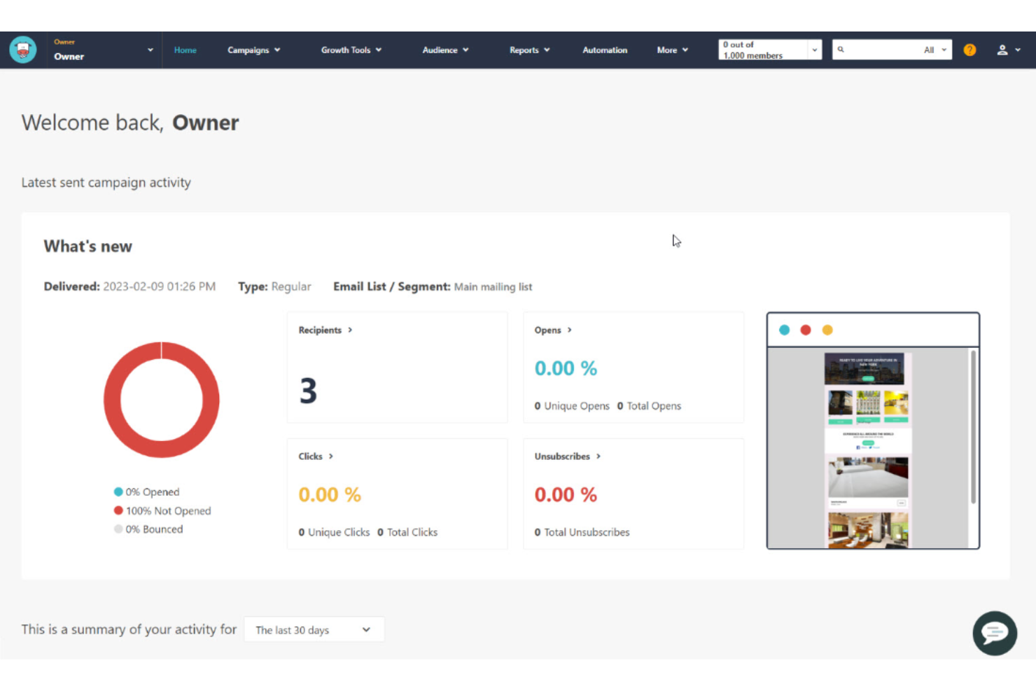 Moosend screenshot - 10 Mejores Alternativas a MailerLite Evaluadas en 2026