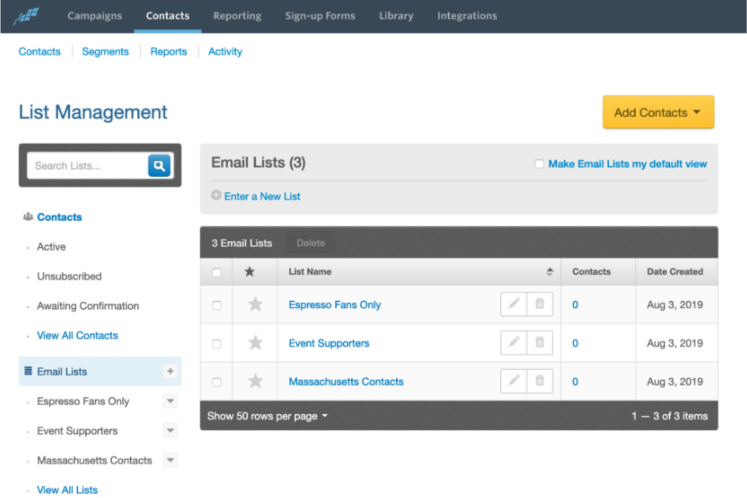 Constant Contact screenshot - 10 migliori alternative a MailerLite recensite nel 2026
