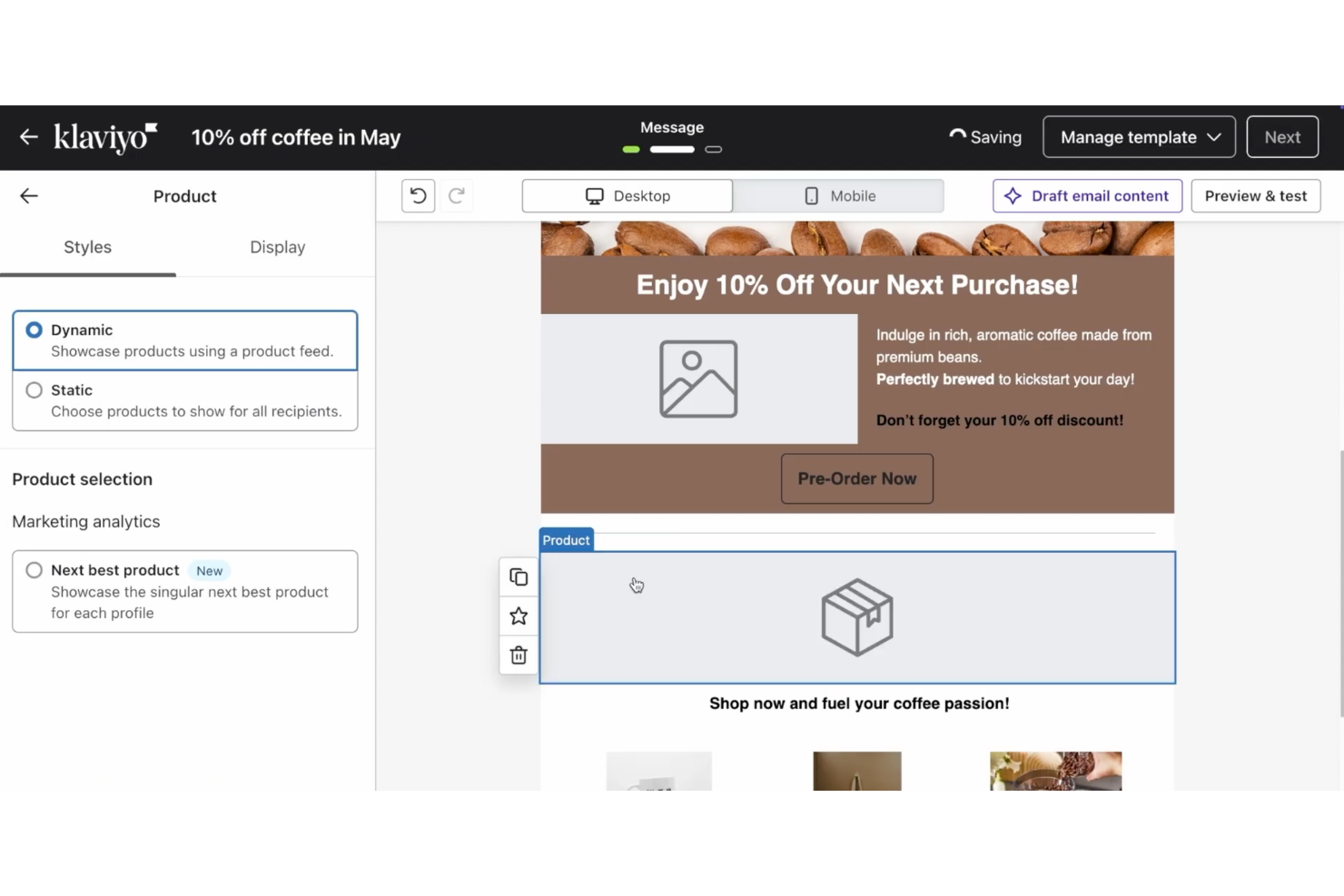 Klaviyo screenshot - 10 Migliori Soluzioni per Creare Template Email Recensite nel 2026