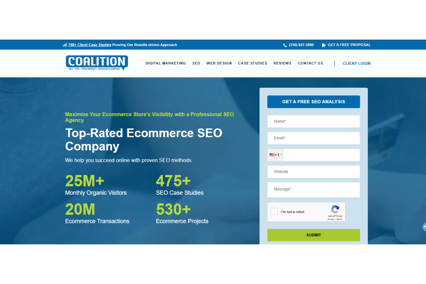 Coalition Technologies screenshot - 10 Migliori Agenzie SEO Recensite nel 2026