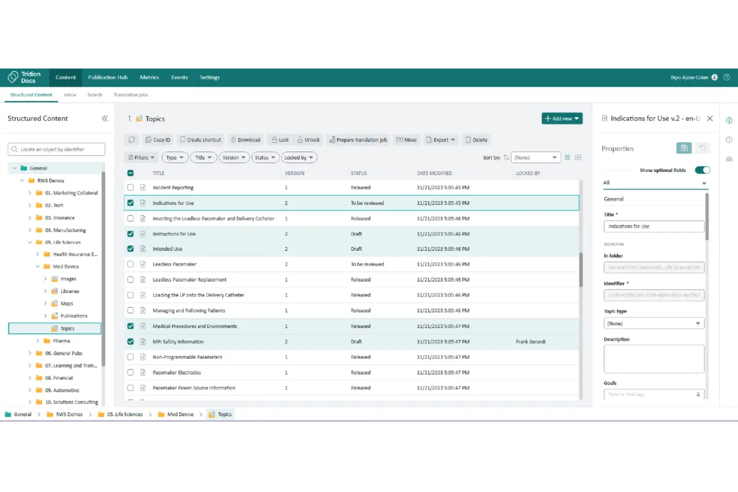 RWS Tridion Docs screenshot - 7 Beste Komponenten-Content-Management-Systeme im Jahr 2026