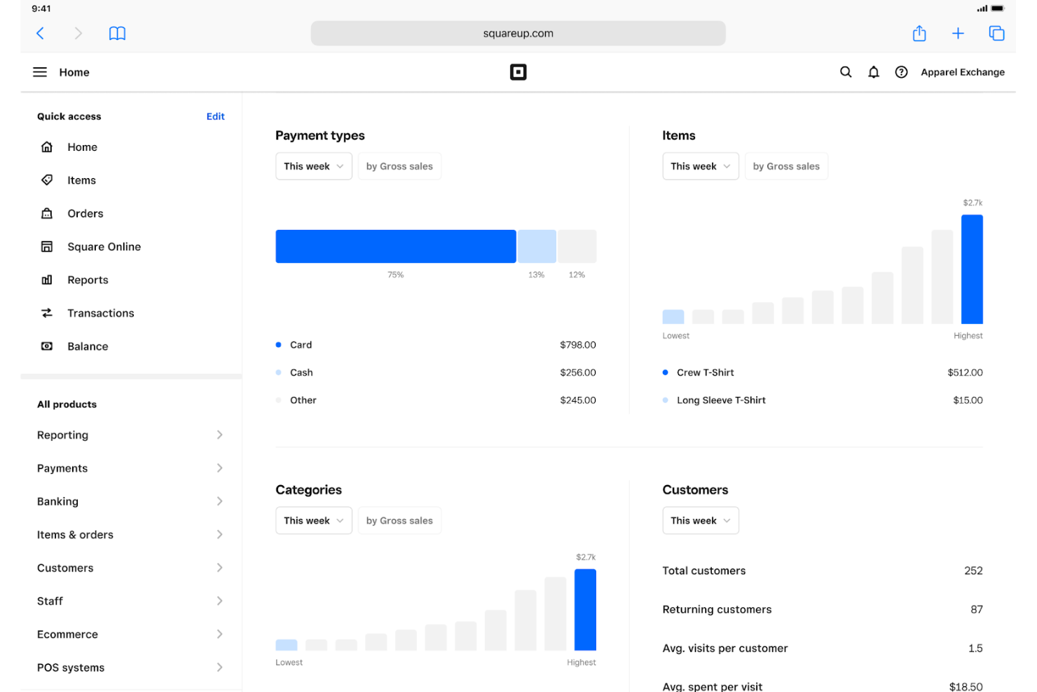 Square screenshot - 10 beste software voor loyaliteitsprogramma’s voor kleine bedrijven in 2026