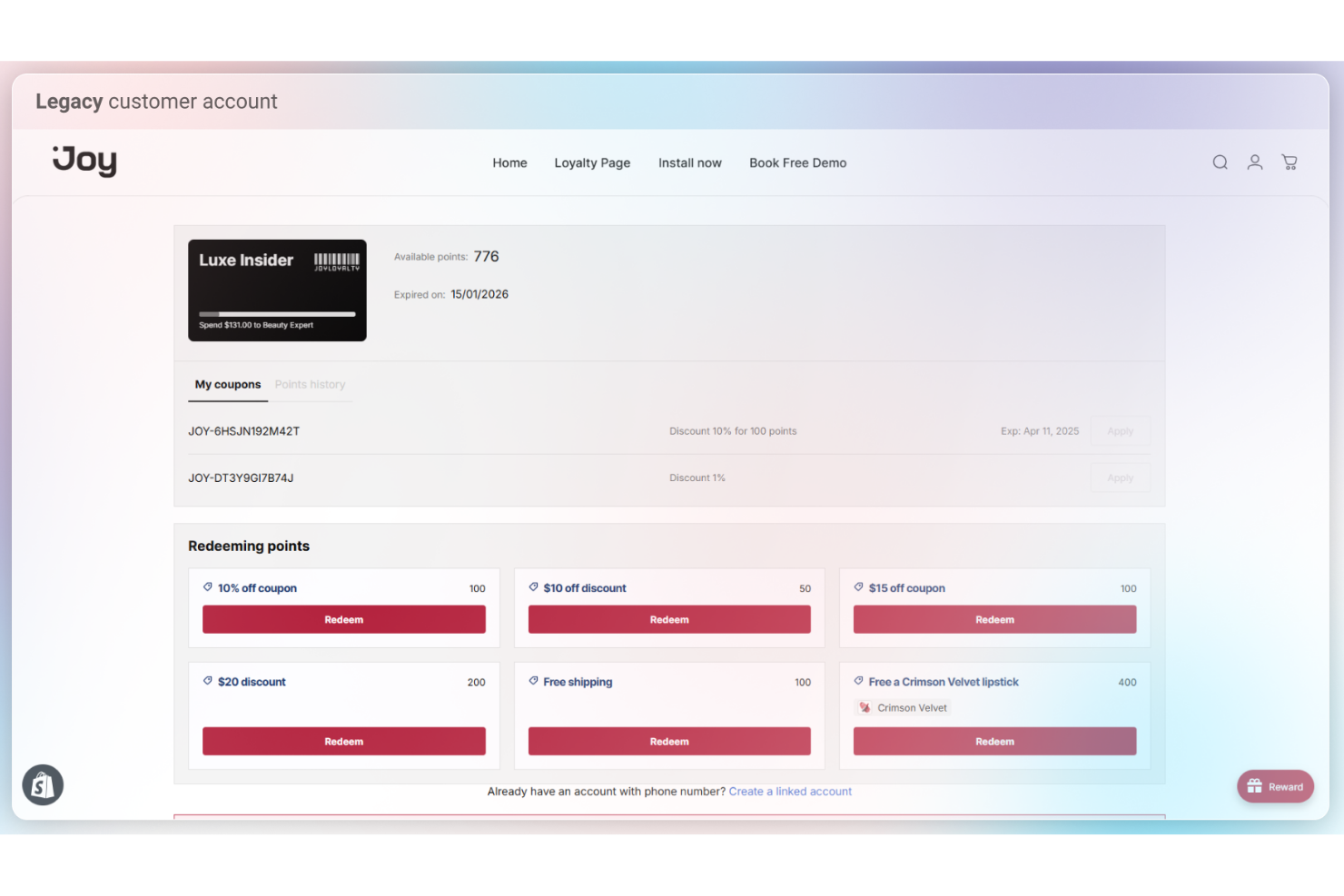 Joy Loyalty screenshot - 10 beste software voor loyaliteitsprogramma’s voor kleine bedrijven in 2026