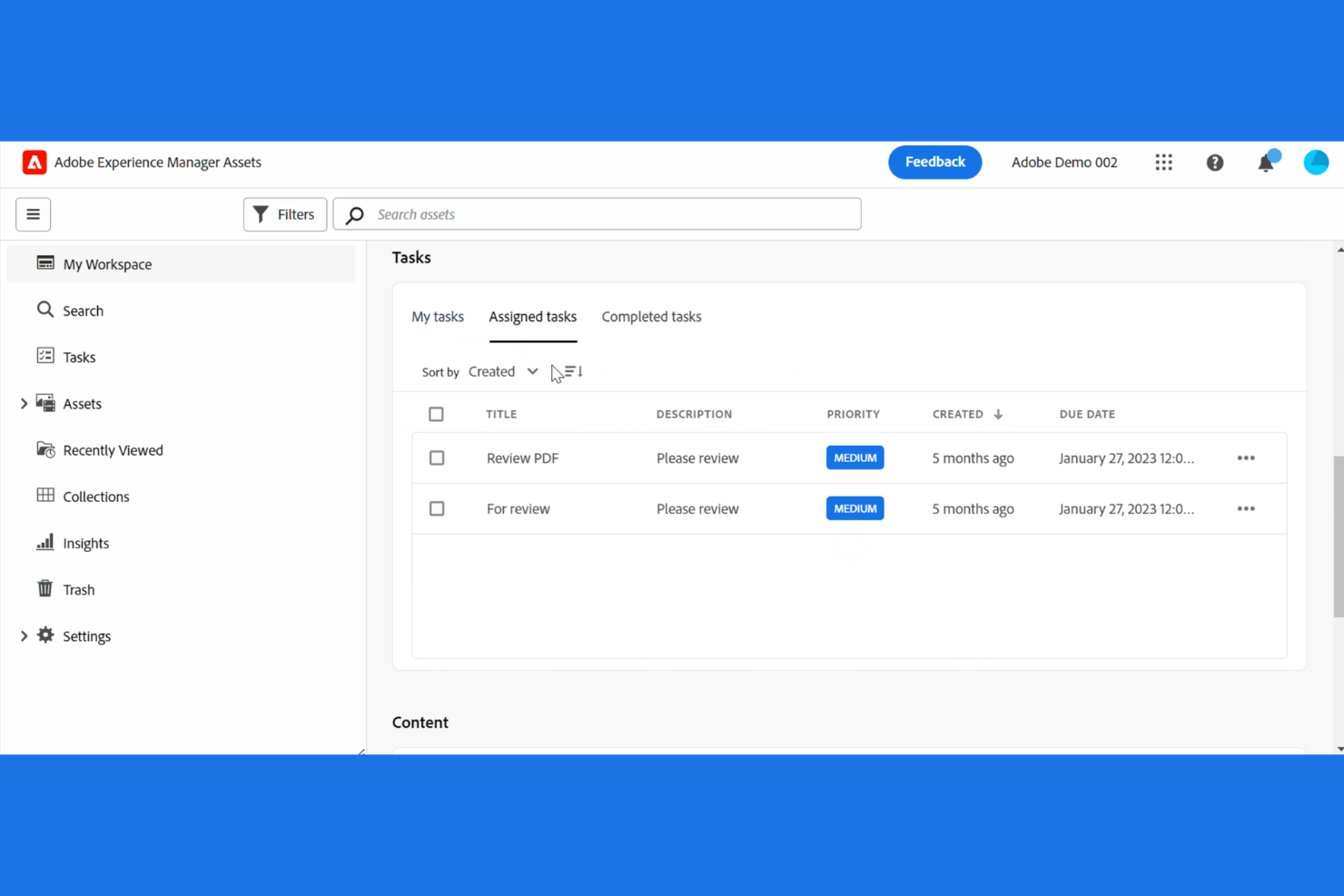 Adobe Experience Manager Assets screenshot - 10 beste mobiele contentbeheersystemen in 2026