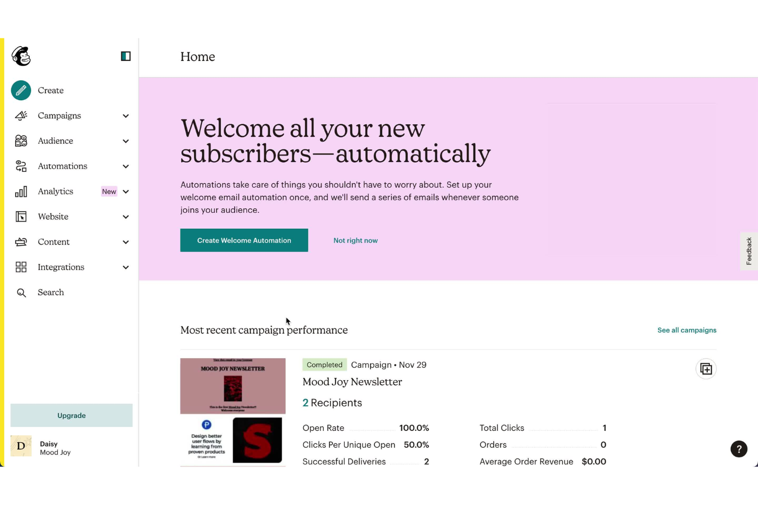 Mailchimp screenshot - 10 beste e-mailmarketingsoftware met eigen merknaam voor 2026