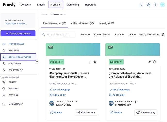 Prowly screenshot - 10 Beste PR-analysetools in 2026