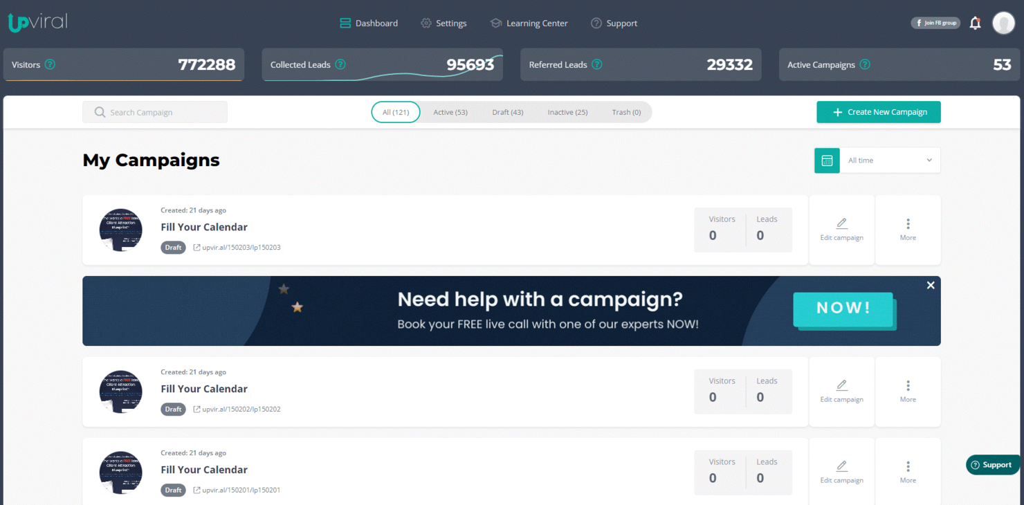 UpViral screenshot - De 10 beste software voor virale marketing beoordeeld in 2026