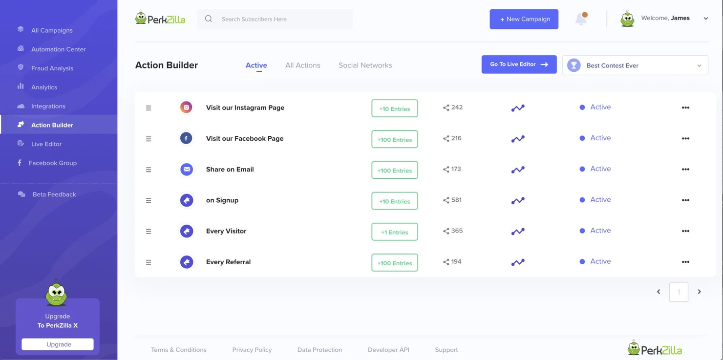 PerkZilla screenshot - De 10 beste software voor virale marketing beoordeeld in 2026