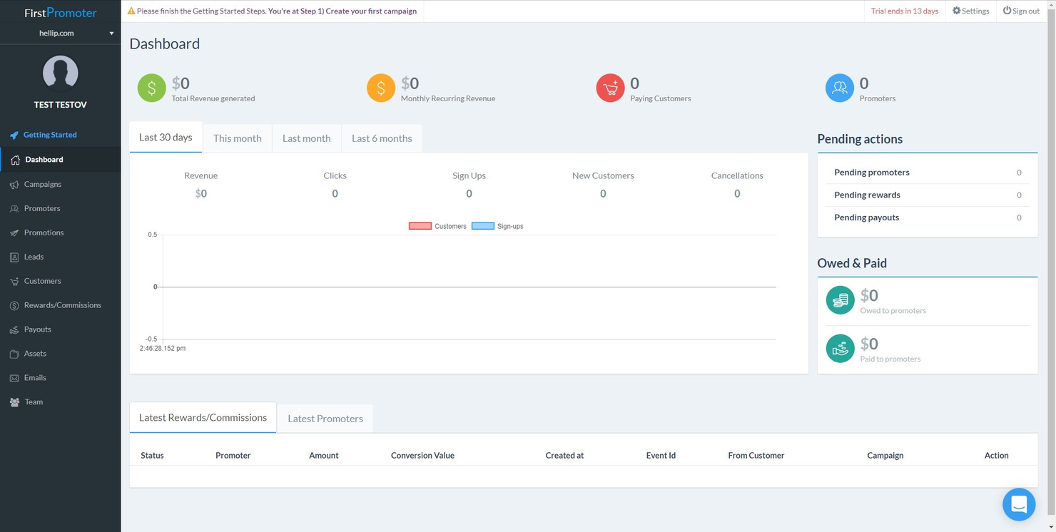 FirstPromoter screenshot - De 10 beste software voor virale marketing beoordeeld in 2026