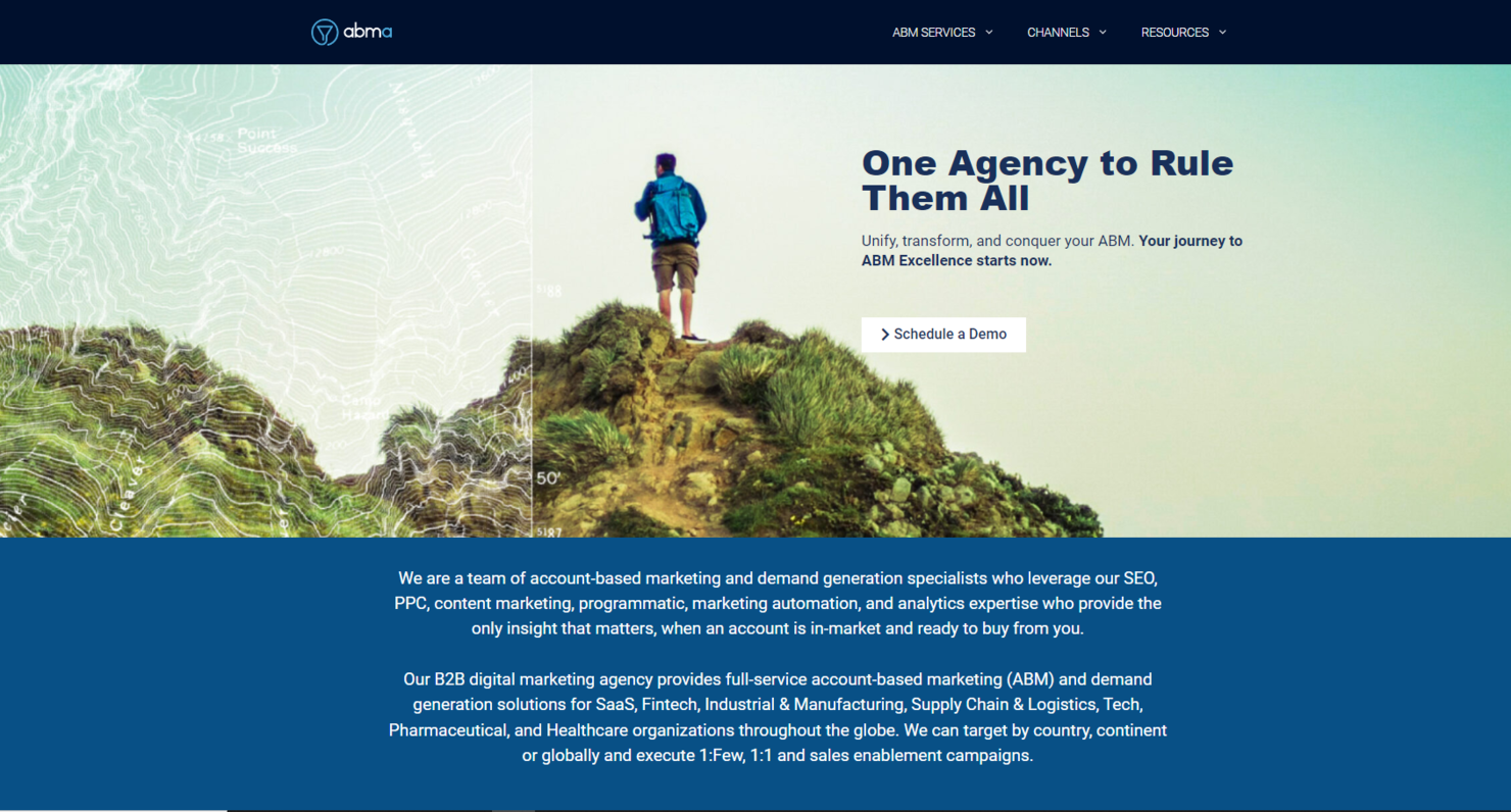 The ABM Agency screenshot - 10 beste bureaus voor accountgebaseerde marketing beoordeeld in 2026