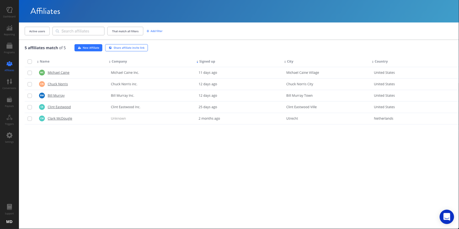 Tapfiliate screenshot - De 10 beste software voor virale marketing beoordeeld in 2026