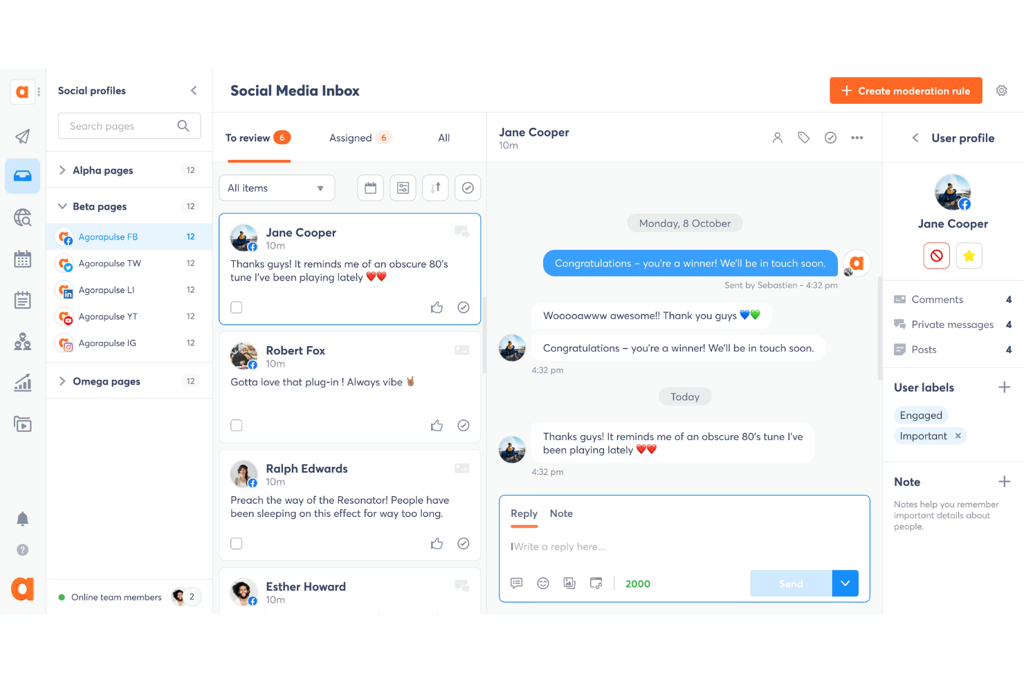 Agorapulse screenshot - 10 beste Sprinklr-alternatieven in 2026