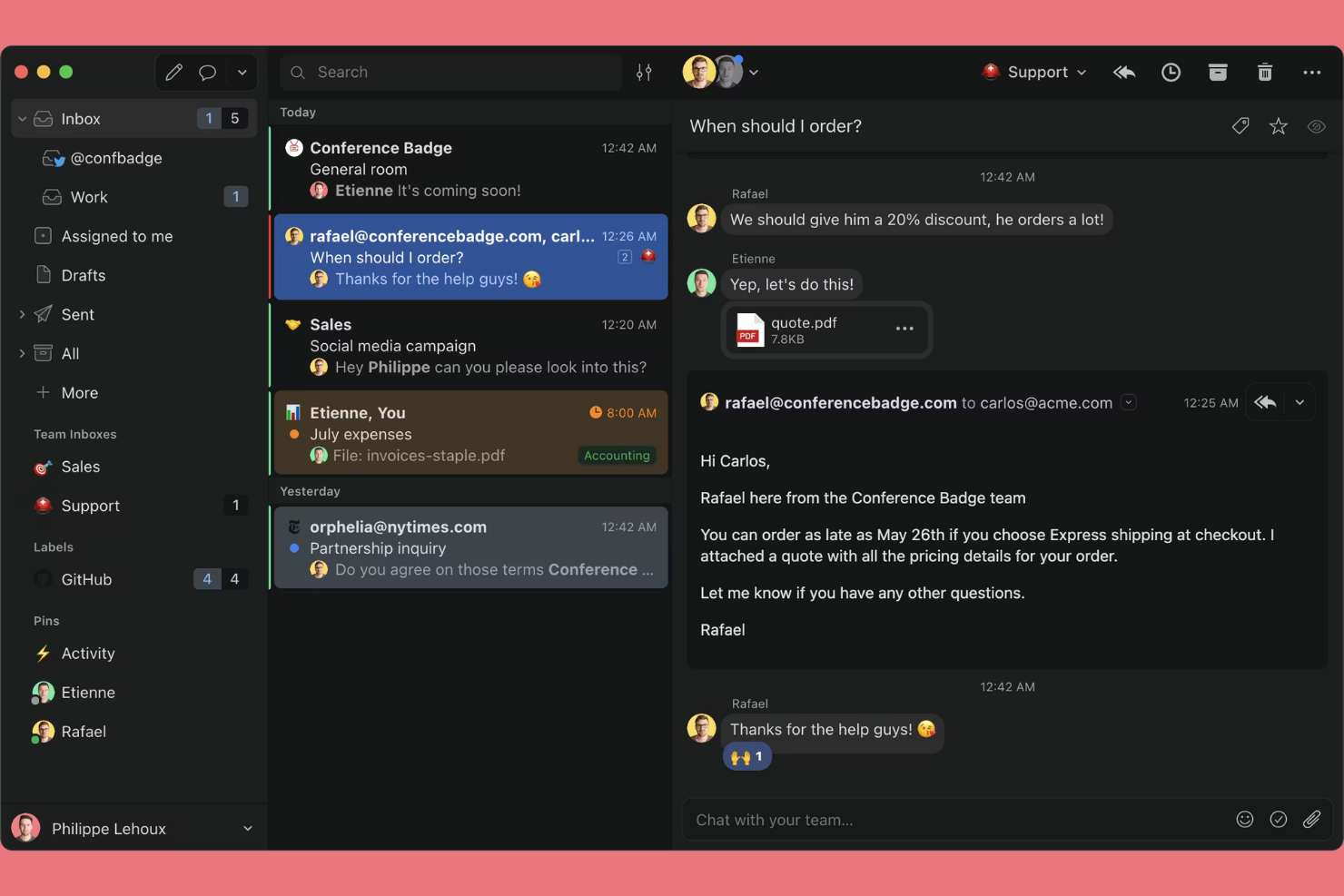Missive screenshot - 10 alternativas a Basecamp seleccionadas para 2026