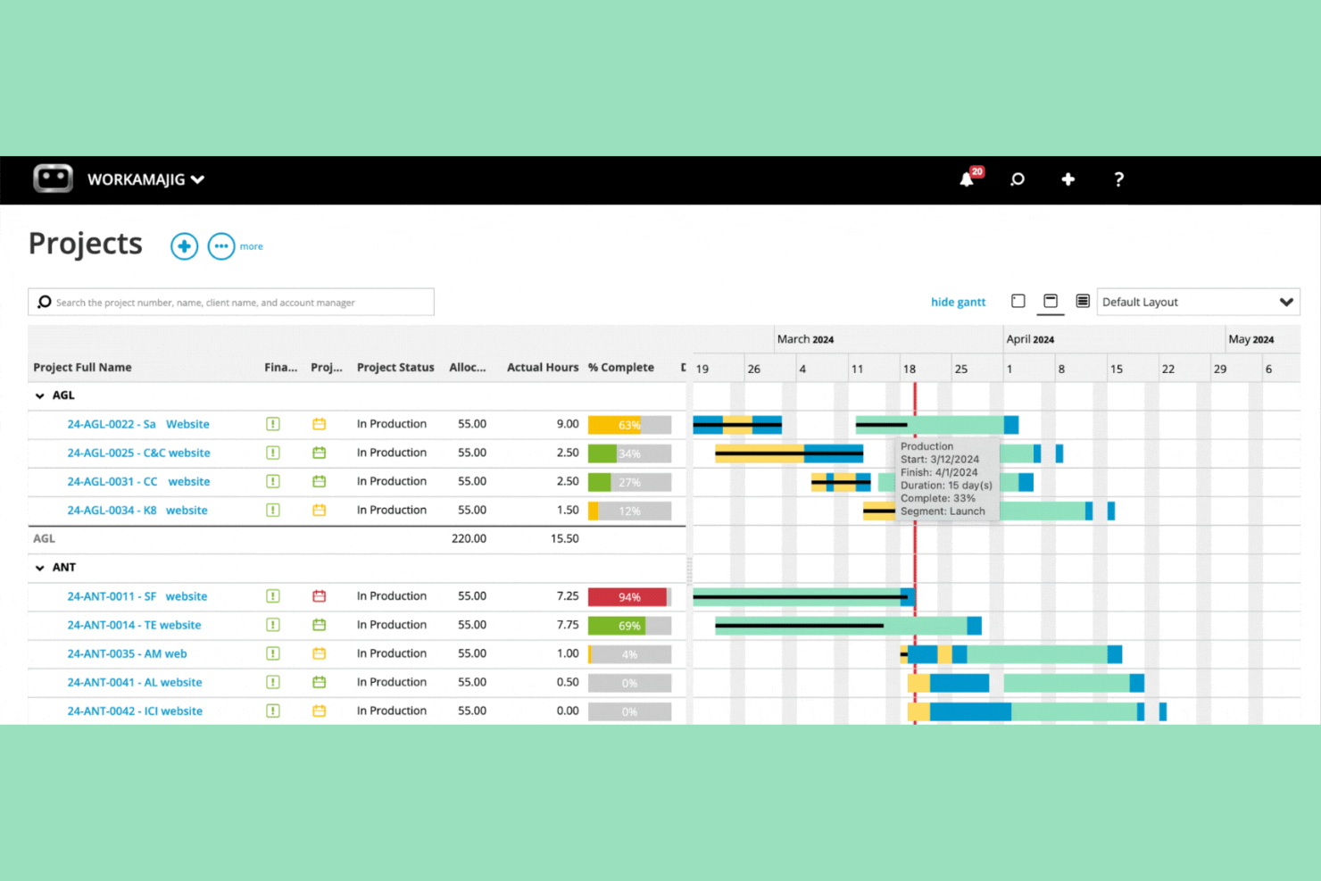Workamajig screenshot - 7 meilleures alternatives à Wrike en 2026
