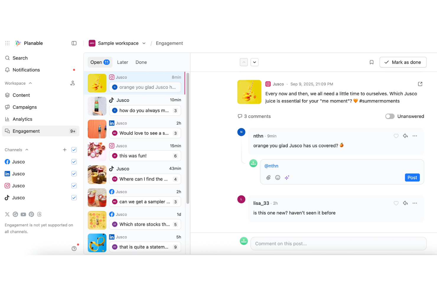 Planable screenshot - 10 beste Sprinklr-alternatieven in 2026