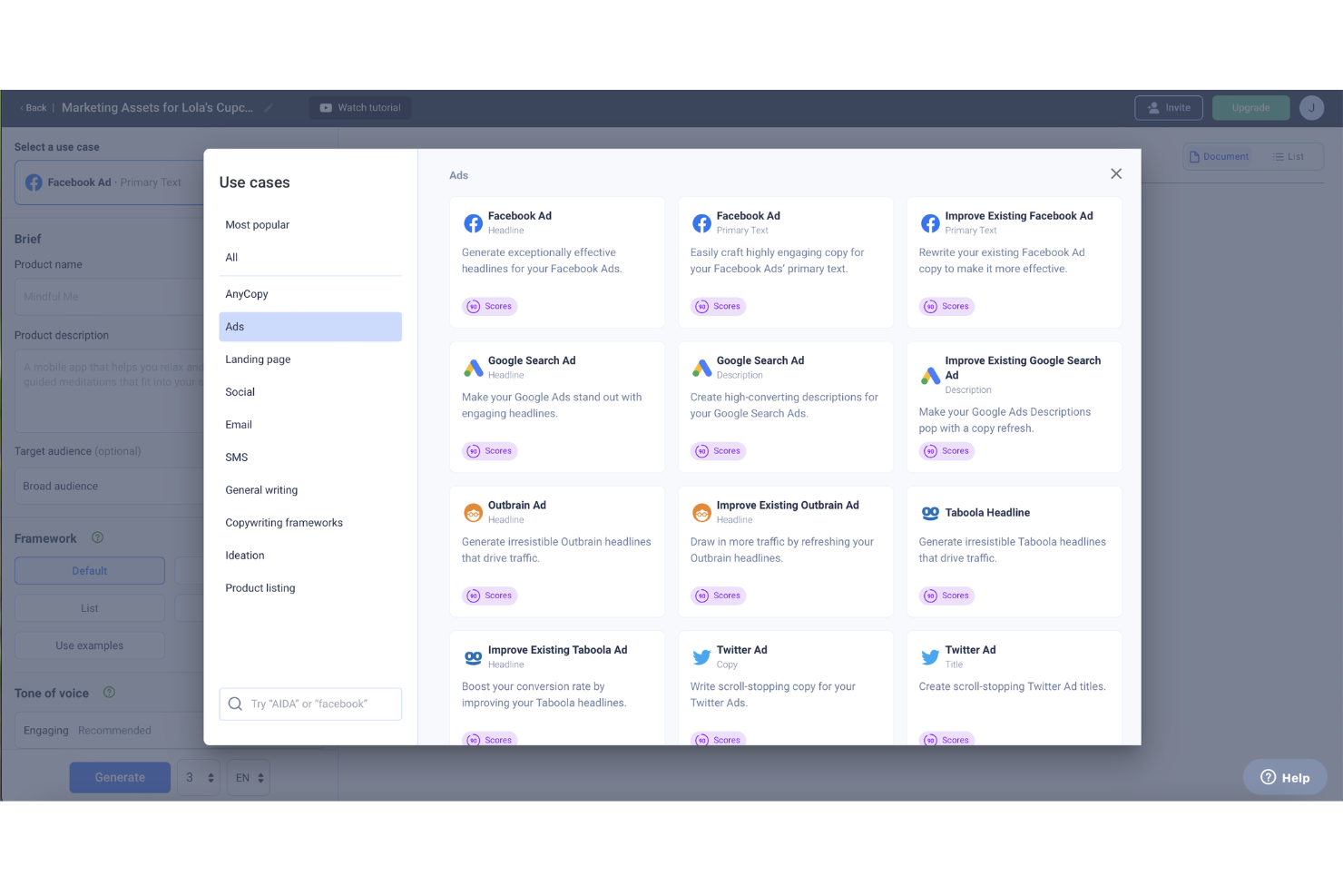Anyword screenshot - Le 10 migliori alternative a Grammarly per il 2026