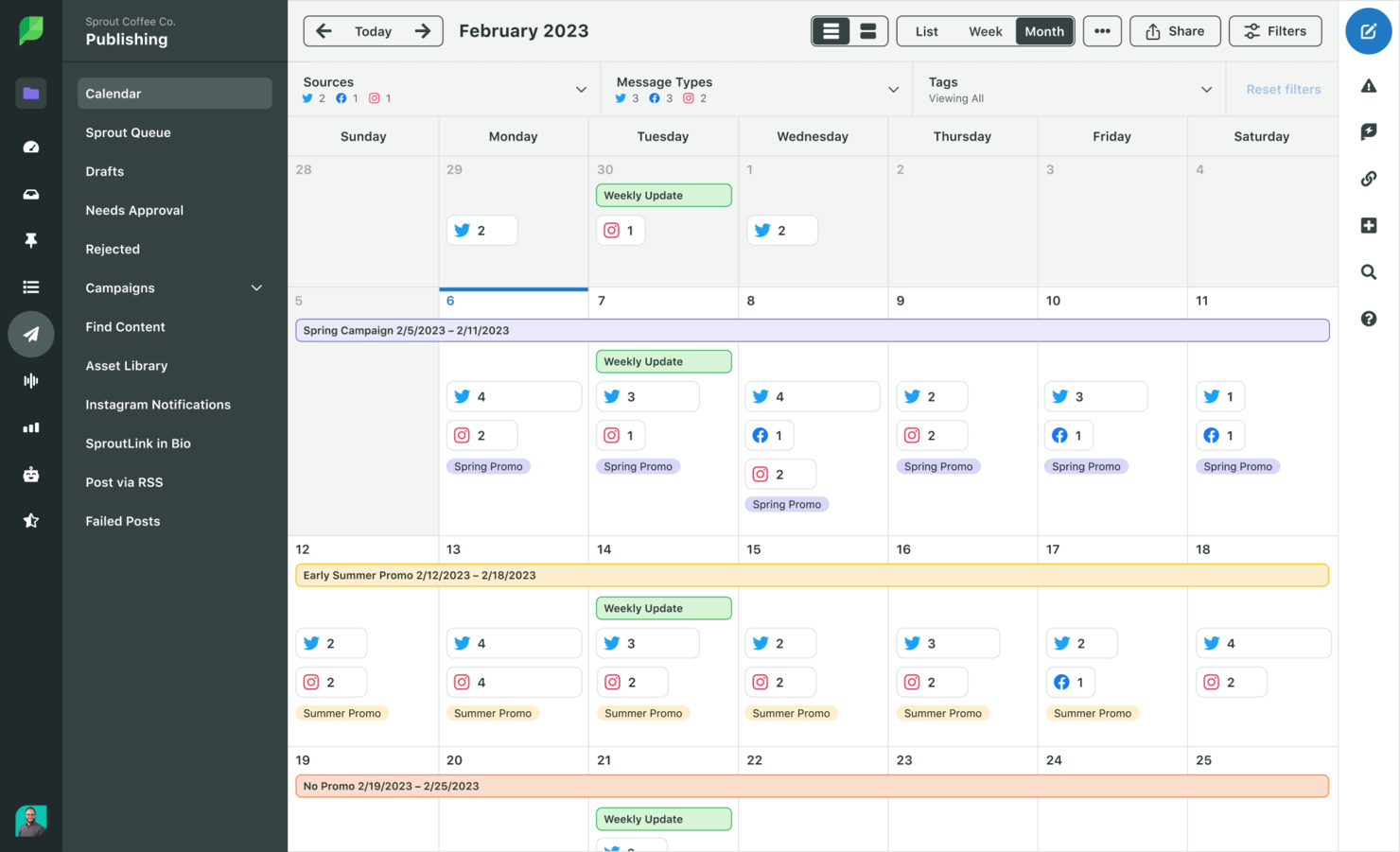 Sprout Social screenshot - 10 beste Sprinklr-alternatieven in 2026
